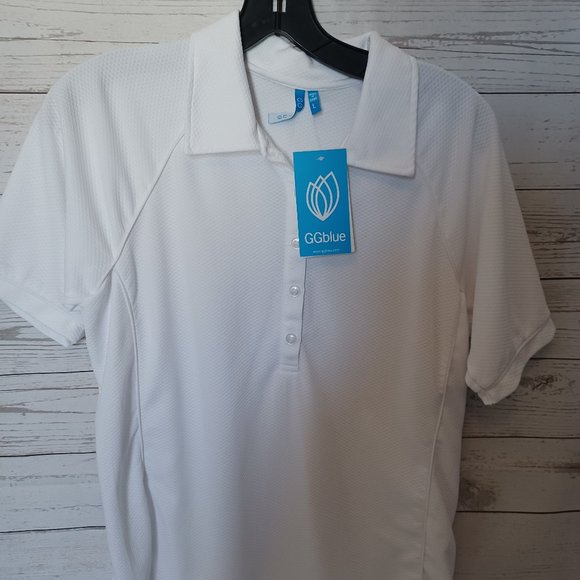GG BLUE GGTECH WOMEN'S SZ LARGE GOLF TOP